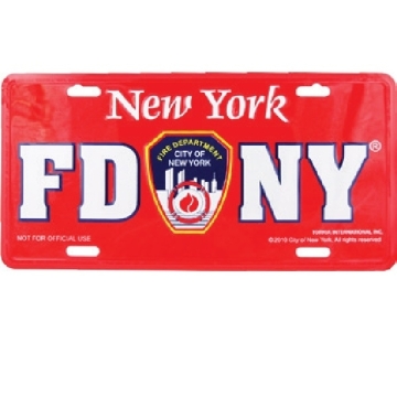 PLAQUE IMMATRICULATION FDNY RED