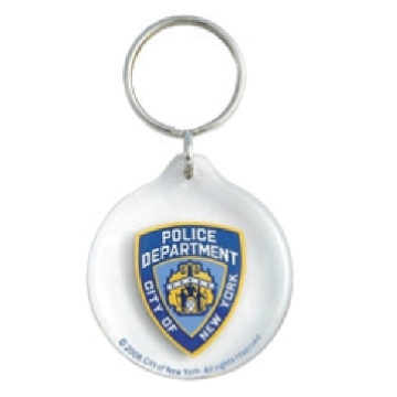 PORTE-CLES ROND TRANSPARENT NYPD