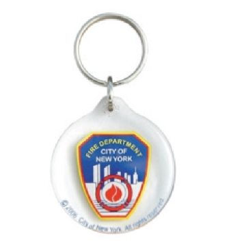 PORTE-CLES ROND FDNY TRANSPARENT