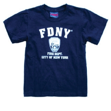 TEE SHIRT ENFANT FDNY NAVY ECRITURE BLANCHE