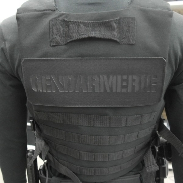 Bande Gendarmerie Cordura Noir - Noir Grand Modèle